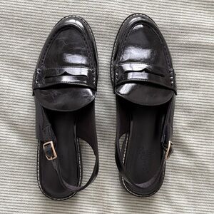 Universal Thread Black Patent Slingback Loafers Like New Size 7
